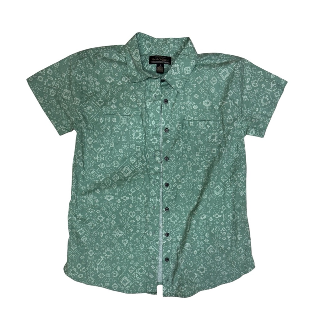 Green Aztec Patterned Men's Shirt size S